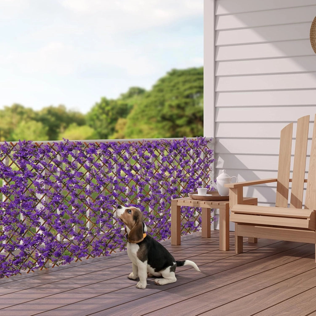 Pianta Finta da Esterno ed Interno, Pianta Artificiale per Decorazione Festa e Matrimonio da Salotto, Balcone e Giardino, Siepe Artificiale ed Estensibile (Vimini di eucalipto viola)