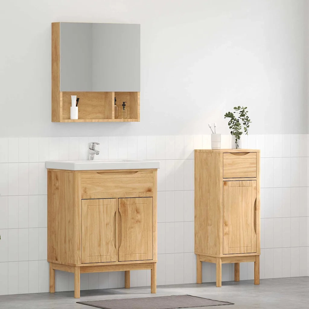 Set di mobili per il bagno con porta FLORO 2 pcs Marrone cerato