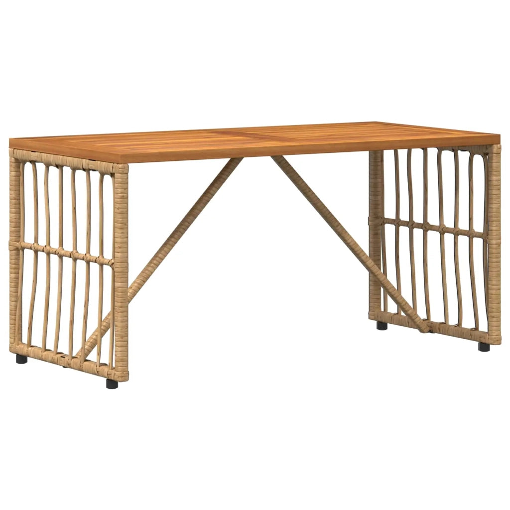 Tavolo da Esterno Naturale 80 x 40 x 40 cm Acciaio e Polyrattan 42025146