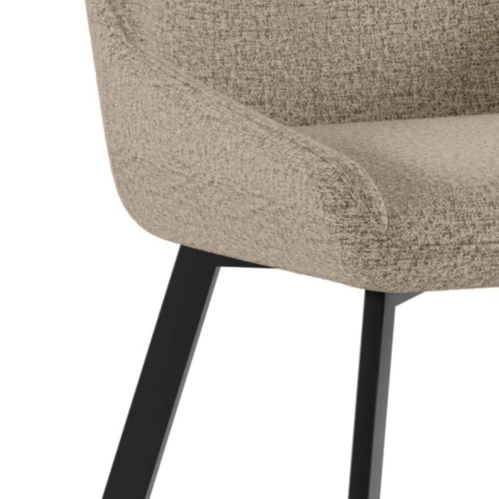 Set di 4 sedie da pranzo imbottite in microfibra beige Artemis con struttura in metallo facili da pulire | Duzzle