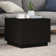 Tavolino da Salotto con Luci LED-Tavolino da soggiorno Nero 50x50x40 cm 539563