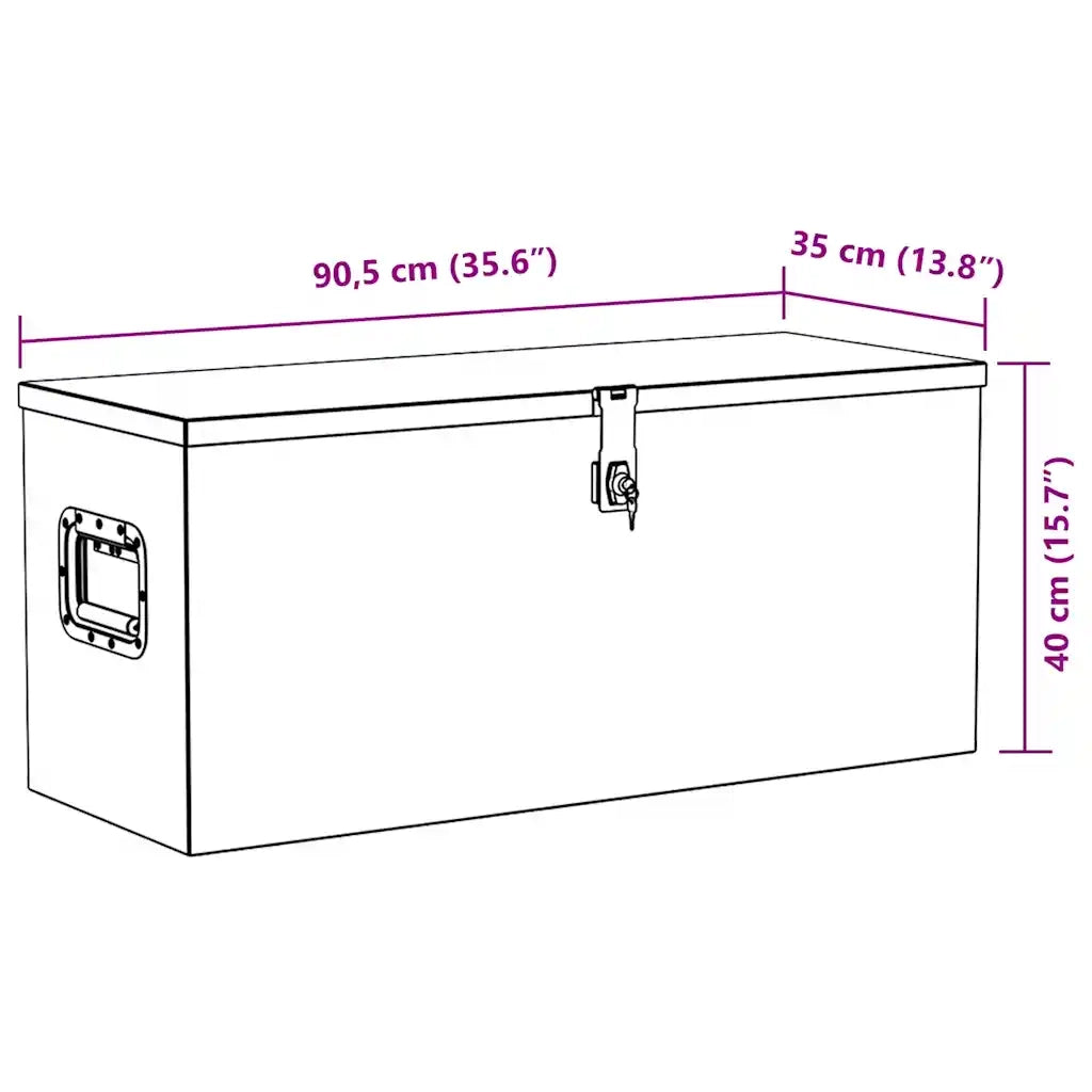 Cassetta in Alluminio 90,5x35x40 cm Argento CFW1684479