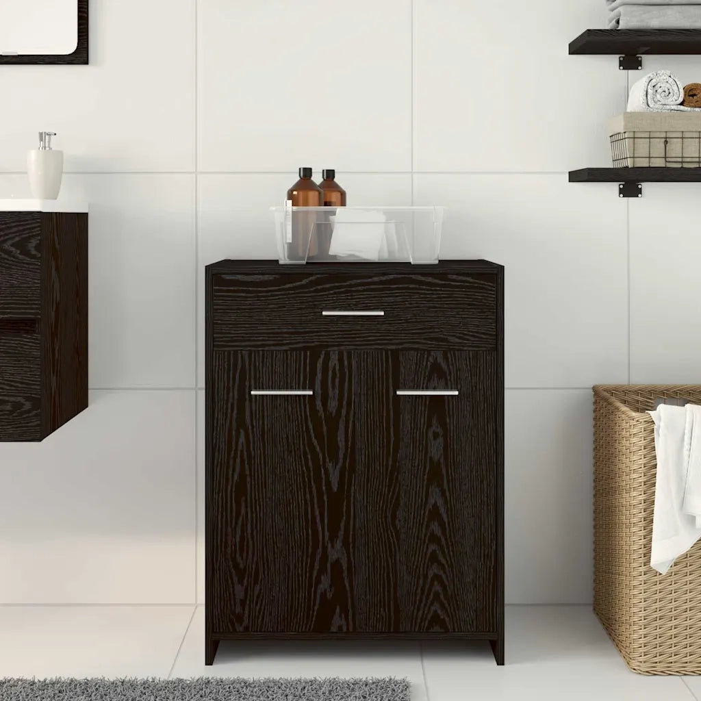 Mobile da Bagno Rovere Nero 60 x 33 x 80 cm Legno multistrato 862551