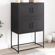 Credenza-Buffet-Armadio da cucina Nera 68,5x38,5x107 cm in Acciaio 634873