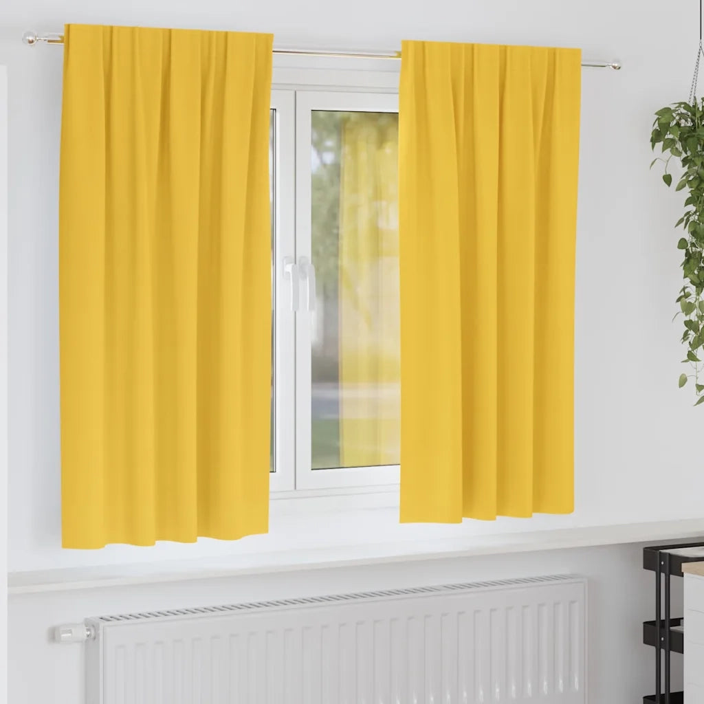 vidaXL Tende con tende 2 pcs giallo senape Poliestere