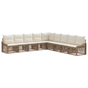 Set Divano da Giardino 9 pcs Beige polyrattan 3436029