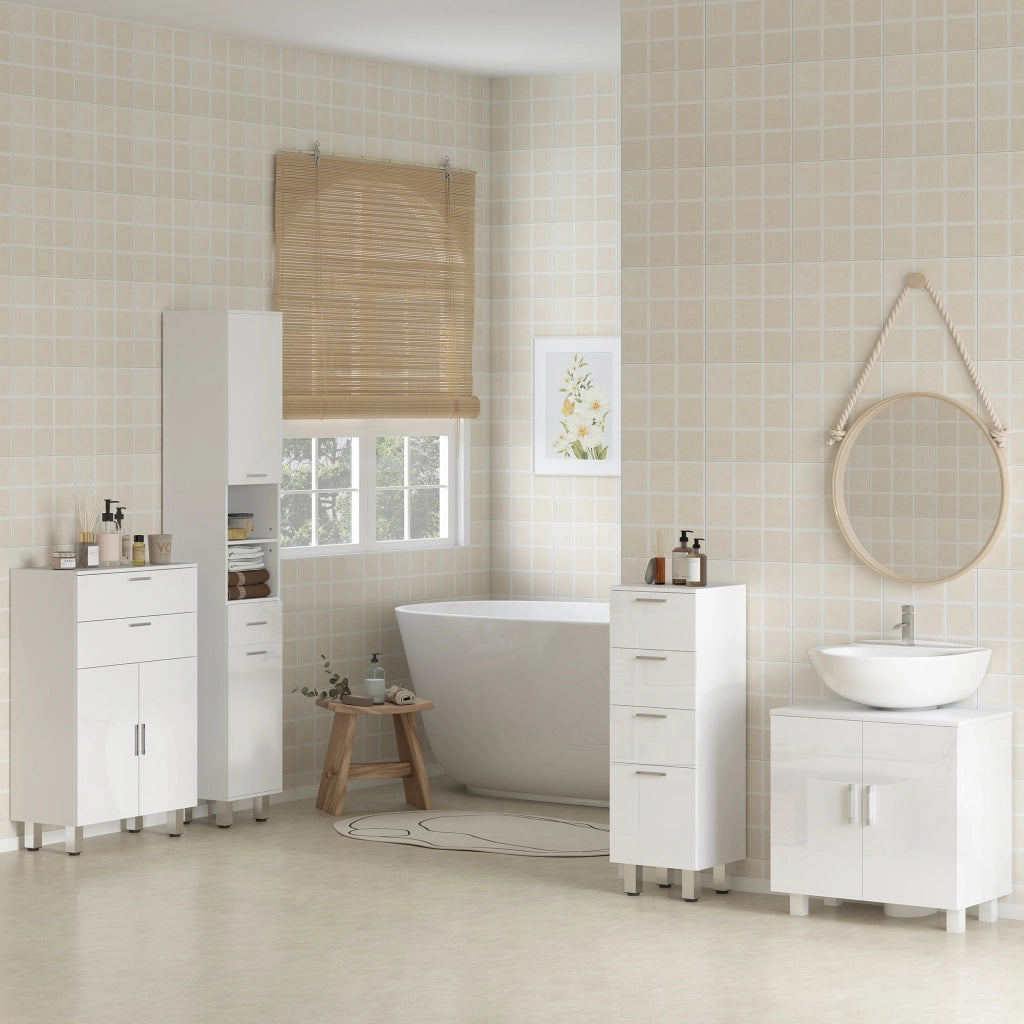 Mobile Bagno con Cassetti ¨C Zephmum ¨C Bianco 30x30x93