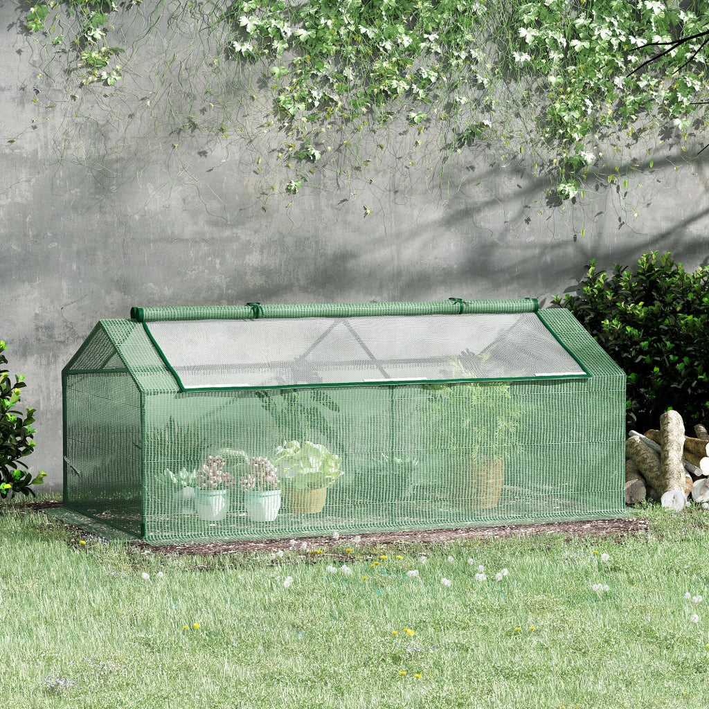Serra in alluminio con finestra, per pomodori, a cassone freddo, 180 x 90 x 70 cm, verde