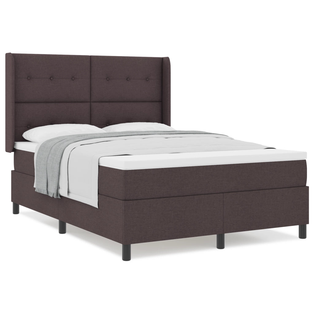 Letto a Box Spring  con Materasso Marrone Scuro 160x200 cm Tessuto