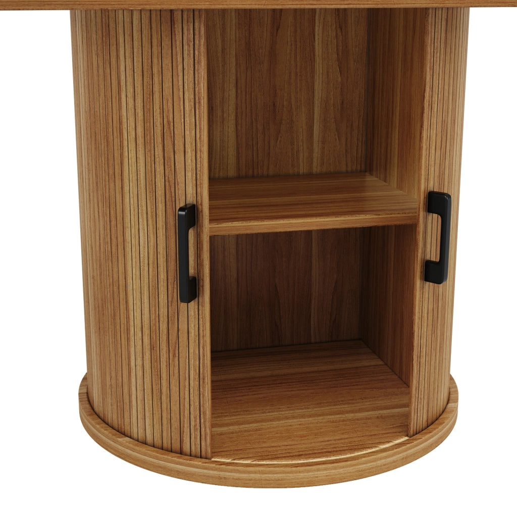 Tavolo da pranzo allungabile 118(158)x118x76.8 cm con vano contenitore; MDF; finitura noce