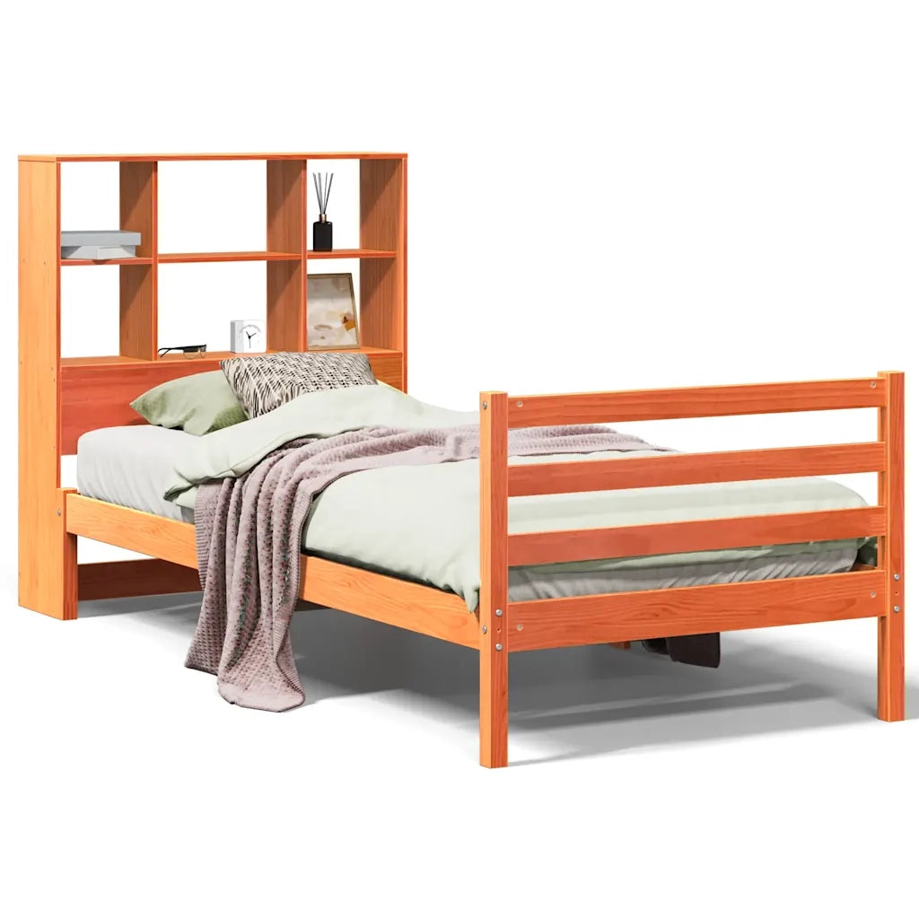 Letto Libreria senza Materasso Marrone Cera 75x190 cm Legno 3321909