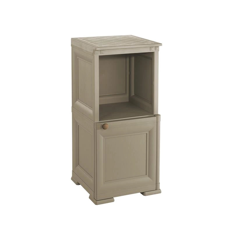 COMÒ COMODINO 2 MODULI TALPA 40X43X85,5 CM CON ANTA EFFETTO LEGNO E VANO A GIORNO – MOBILE CONTENITORE COMPATTO PER CAMERA DA LETTO