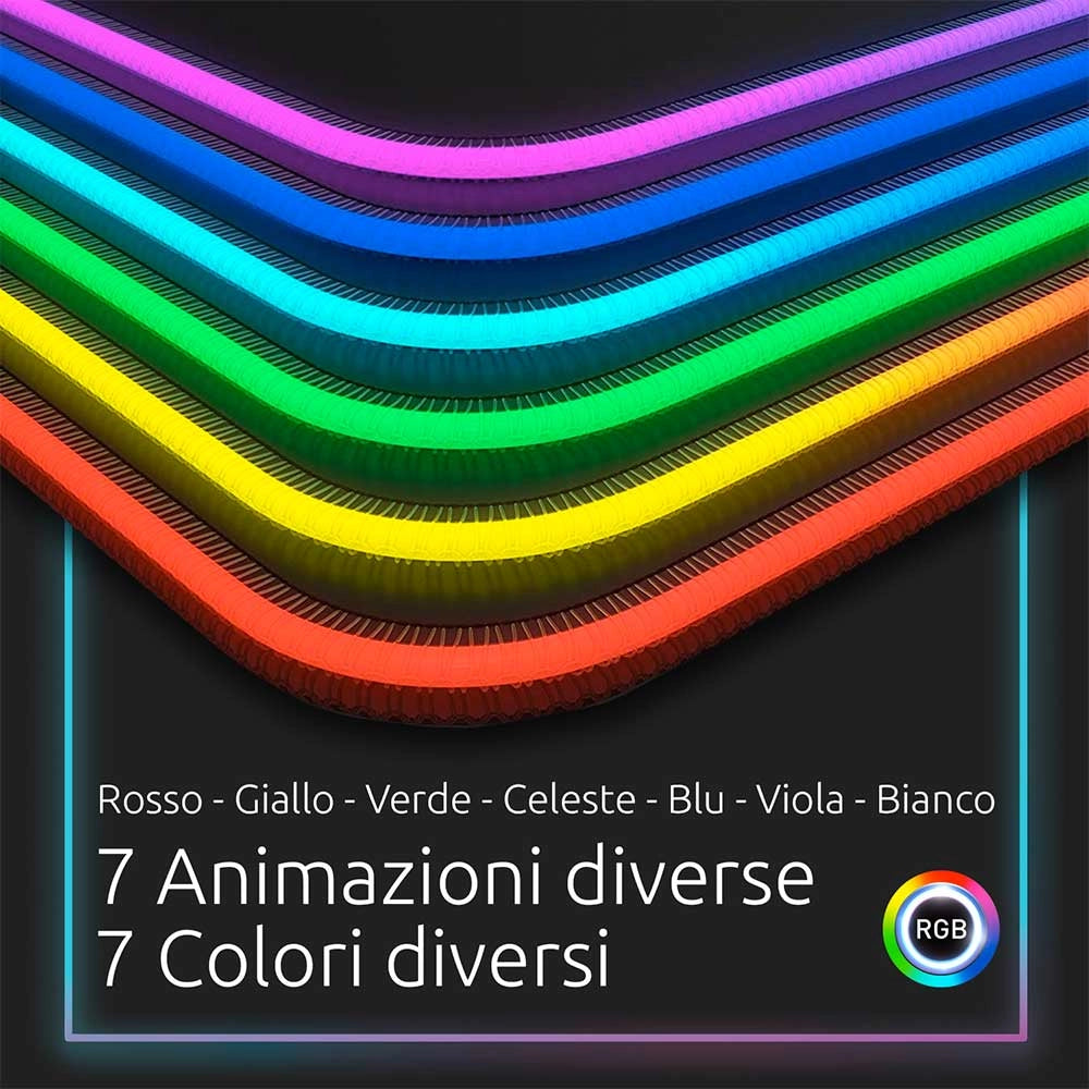 Tappetino Mouse RGB XL 800x300mm Antiscivolo Gaming