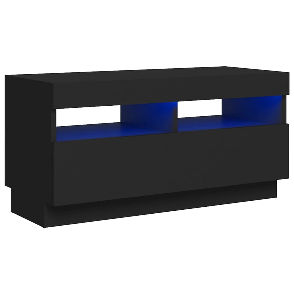 Mobile TV multimediale scaffale TV credenza mobile TV per sala da pranzo soggiorno camera da letto con luci LED 80 x 35 x 40 cm nero 02_0026619