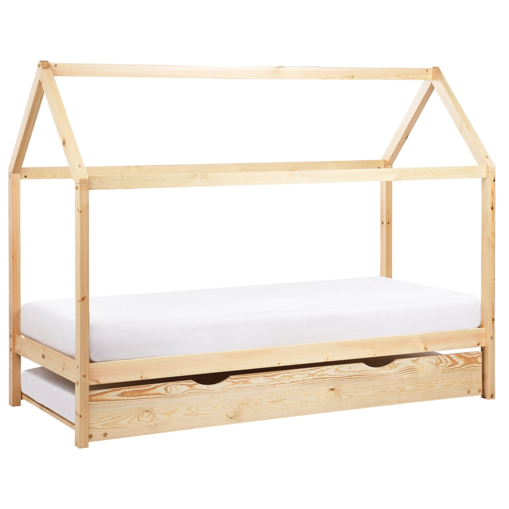 Letto a scomparsa della casa per bambini in legno di pino chiaro UE misura singola 90 x 200 cm letto con base a doghe per la cameretta