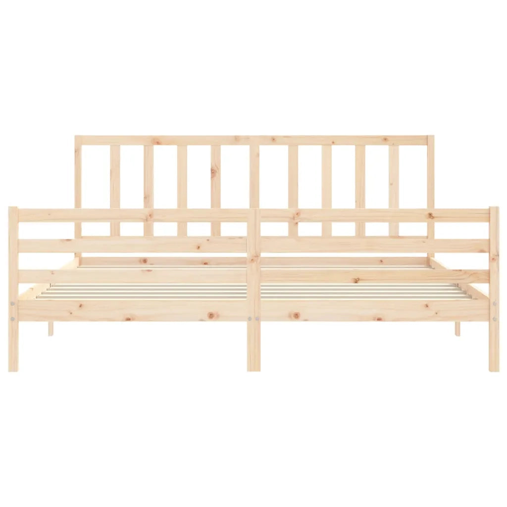 Giroletto senza Materasso-Struttura Letto 200x200 cm in Legno Massello di Pino 254314