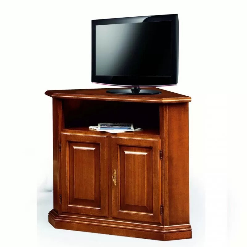 Porta tv ad angolo in legno massello arte povera l.73x73 (208) - Mobili 2G