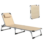 Lettino pieghevole per esterno con cuscino e schienale regolabile ¨C zephmum ¨C Beige