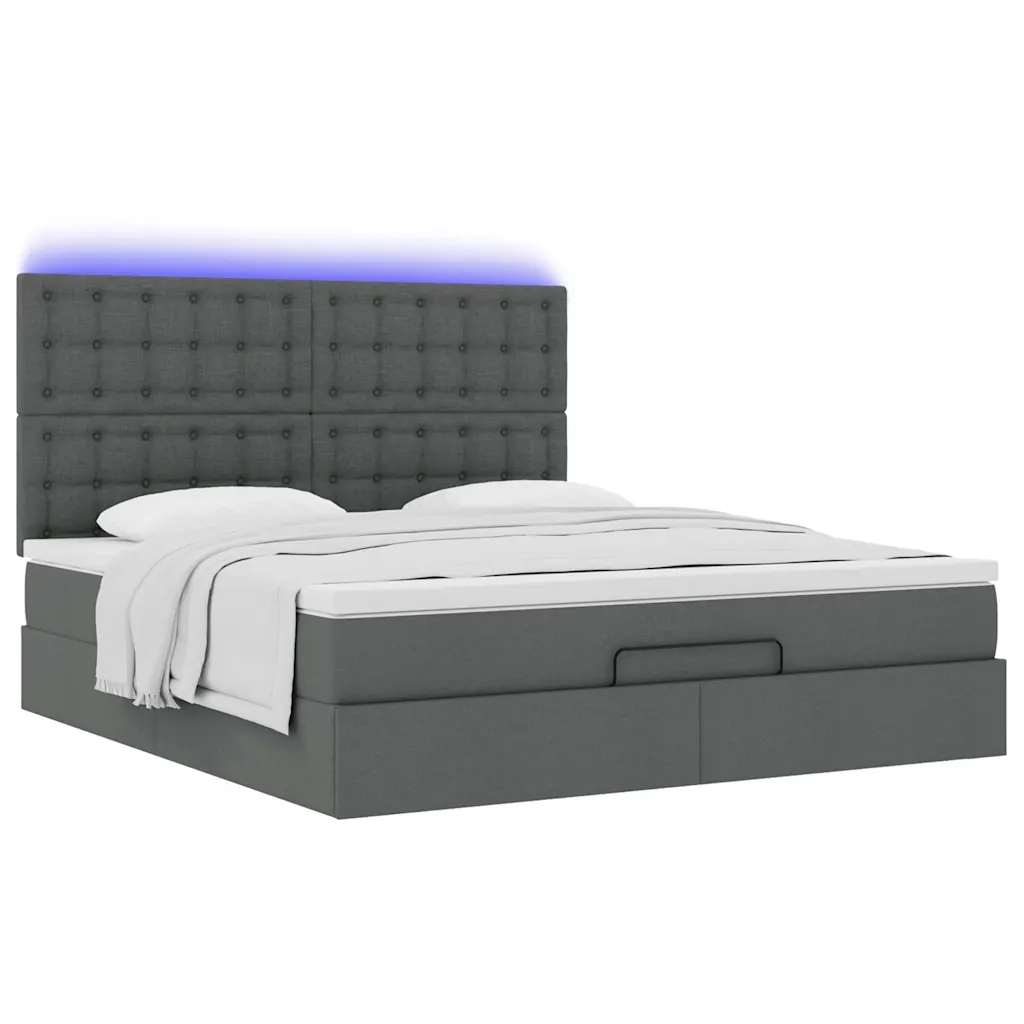 Struttura Letto Pouf con Materasso 180x200 cm in Tessuto 3314191