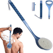 Rugborstel 518 cm a manubrio da doccia per pulizia corporea e pulizia a fondo per uomini, donne e anziani (blu) con manico lungo