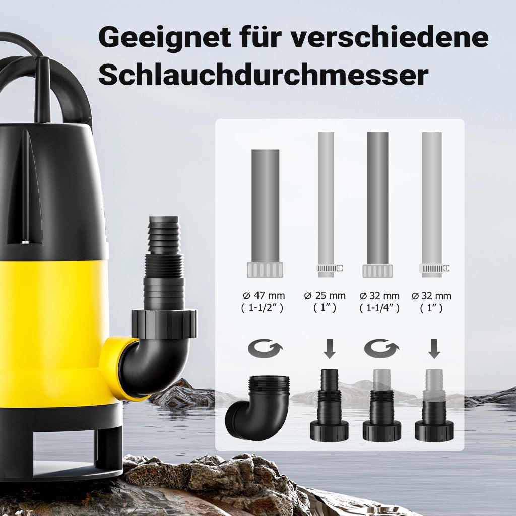 Pompa sommersa acque nere 8000 l/h 400 w prevalenza 5 m Elettropompa a immersione