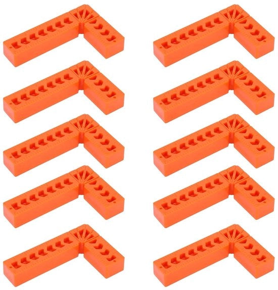 Liniaal angolare per legno 10 pezzi per lavorazione del legno - Strumento di precisione per misure precise - 3 pollici 90° hulppositioner angolare