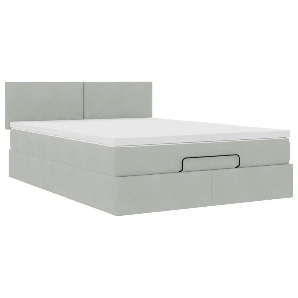 Struttura Letto Pouf con Materasso 140x190 cm Velluto 3311699