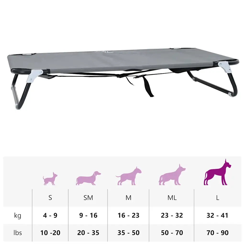 Letto per Cani Grigio chiaro 105 x 65 x 18 cm Acciaio CFW1934288