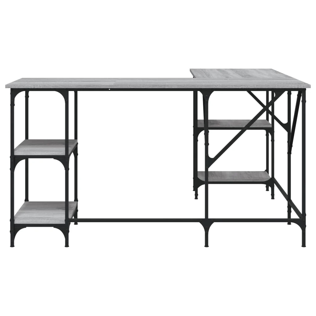 Scrivania Sonoma postazione computer mobile per computer scrivania da studio 139 x 139 x 75 cm legno ingegnerizzato grigio 02_0023948