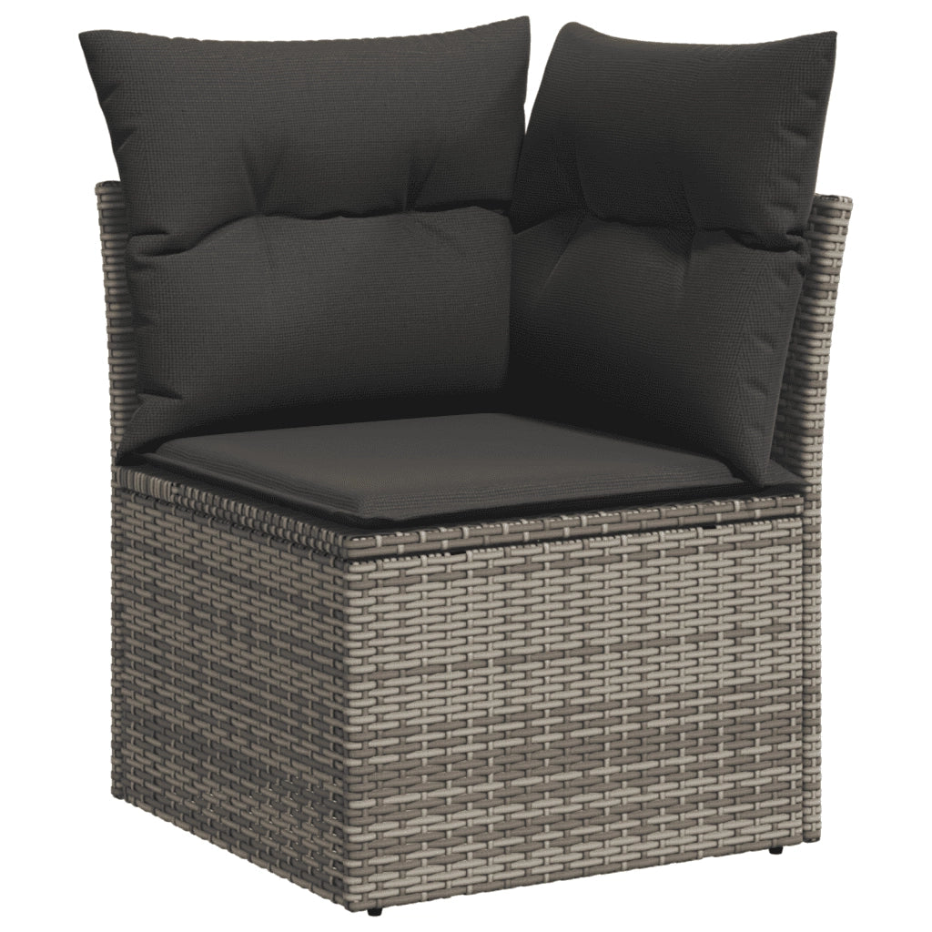 Set Divani da Giardino 7 pz con Cuscini Grigio in Polyrattan 3257677