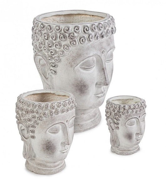 Set 3 Vasi Testa Buddha