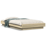 Letto singolo | Letto per adulti | Giroletto Rovere Sonoma 100x200 cm in Legno Multistrato