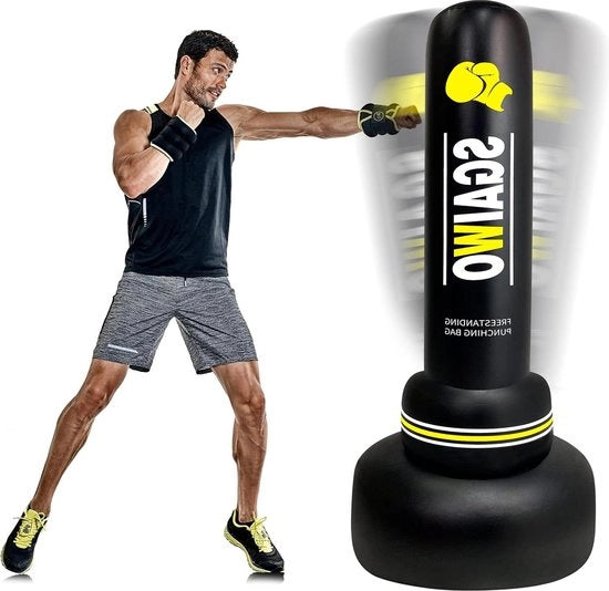 Sacca da pugilato per adulti - 1753 cm - attrezzatura da pugilato in piedi - sacca da kickboxing gonfiabile - allenamento MMA Muay Thai Fitness