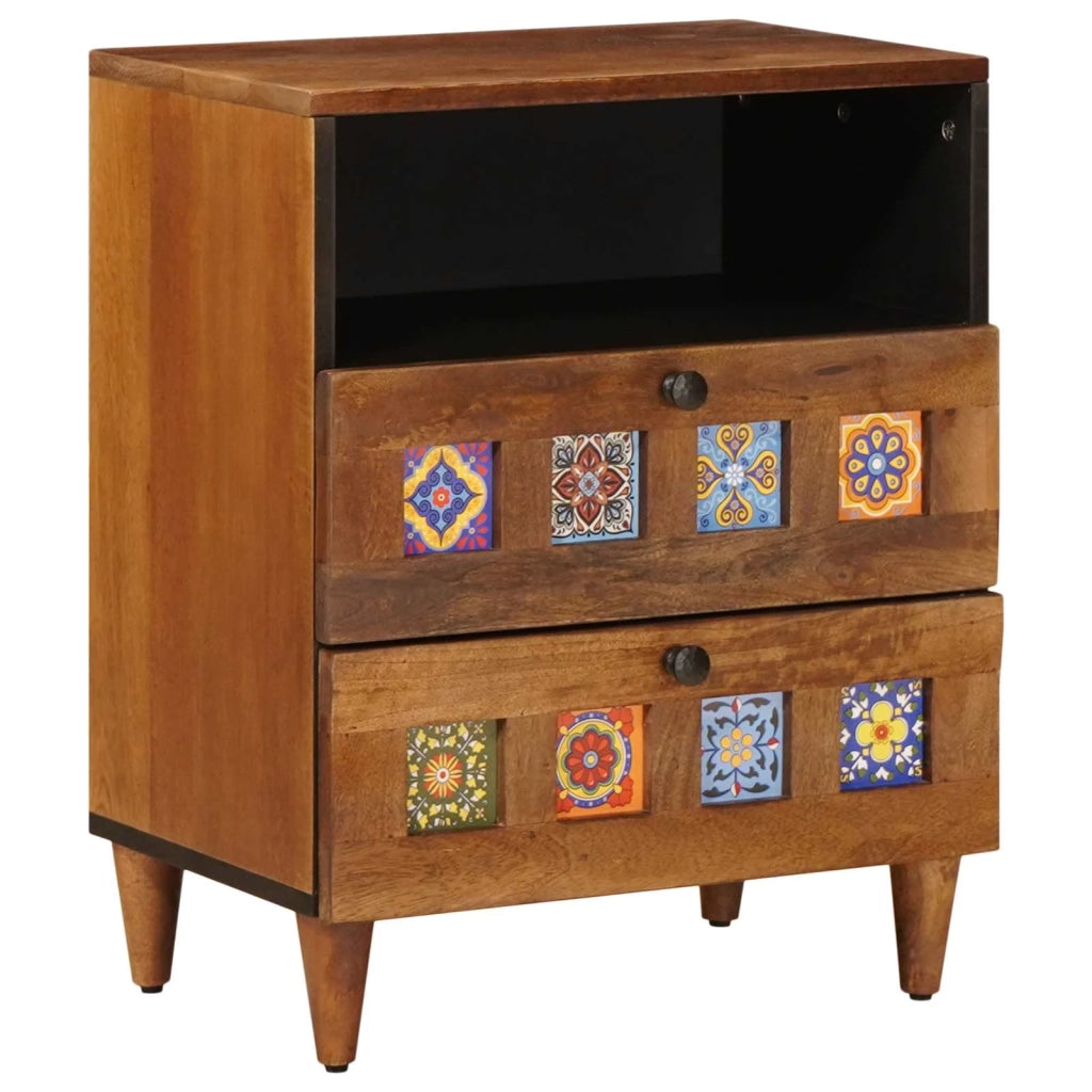 Armadio da Notte con cassetto Marrone 50 x 33 x 62 cm