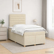 Letto box spring con materasso Crema 120 x 190 cm Tessuto 3455299