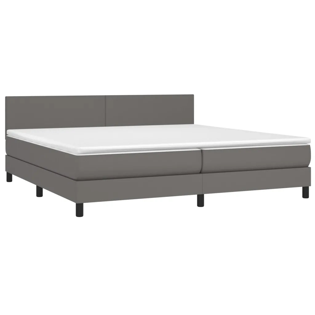 Giroletto a Molle con Materasso Grgio 200x200 cm in Similpelle cod mxl 60655