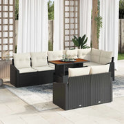 Set Divano da Giardino con archiviazione 9 pcs Nero Poly Rattan 3358588