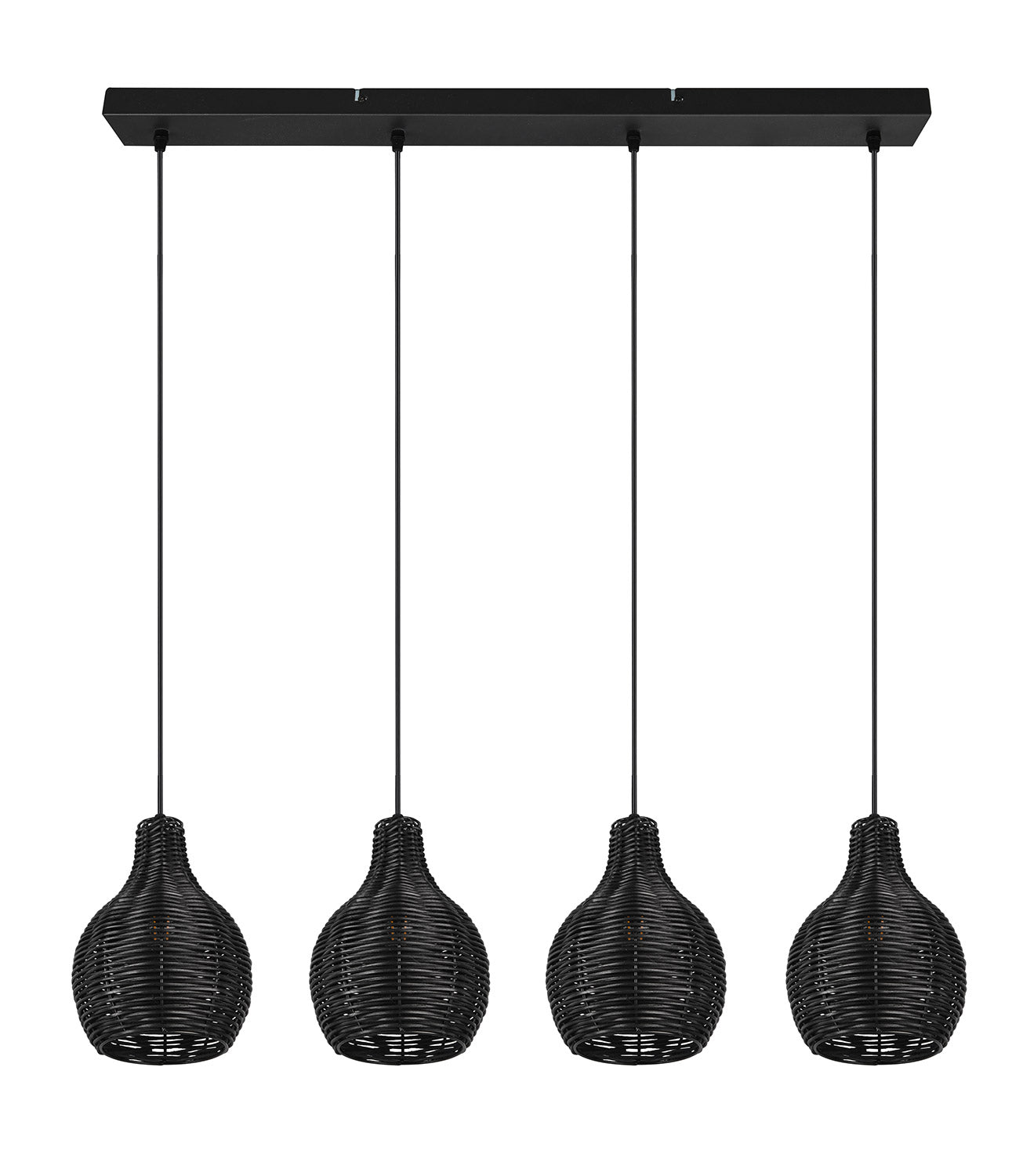 Lampada a Sospensione da Interno Attacco E14 in Tessuto Nero