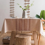 Tavolo con tovaglia di lino in look loto, effetto idrorepellente e antiscivolo, protezione per tavoli moderni, disponibile in diverse misure e colori (T1, 140 x 220 cm)