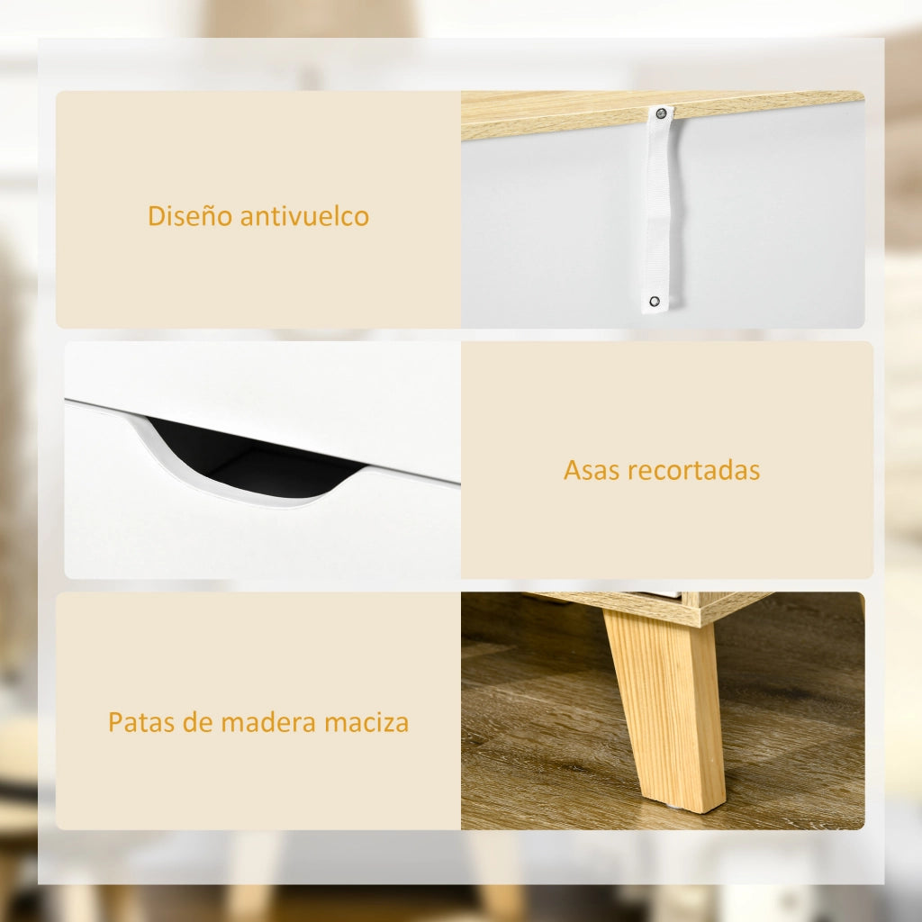 Cassettiera Moderna con 3 Cassetti ¨C zephmum ¨C 40x35x68,5 cm Legno Naturale