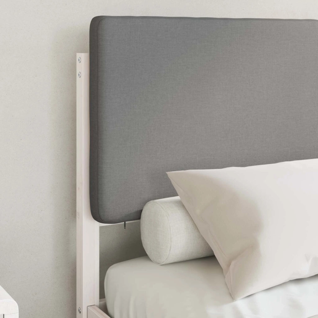 Letto con Testiera Rivestita Grigio chiaro 135 x 190 cm 877923
