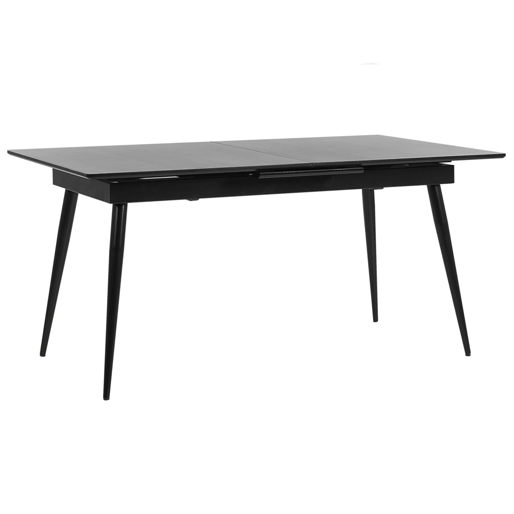 Tavolo da pranzo con gambe in metallo MDF Nero allungabile 160/200 x 90 cm per 6 persone Design minimalista