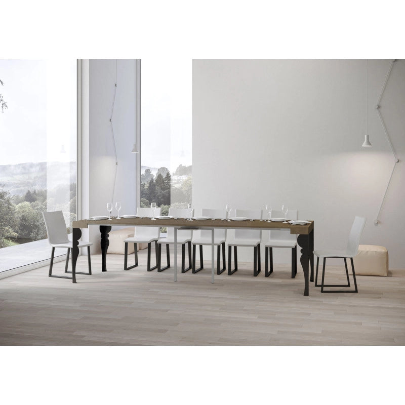 Consolle allungabile 90x40/300 cm Paxon telaio Antracite - Tortora