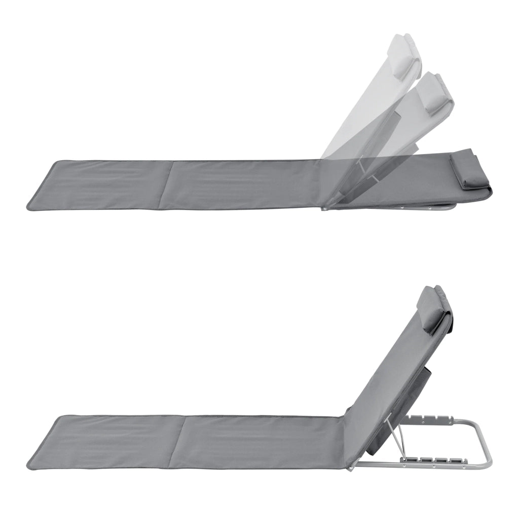 Set di 2 materassini da spiaggia reclinabili grigio scuro 03_0009658