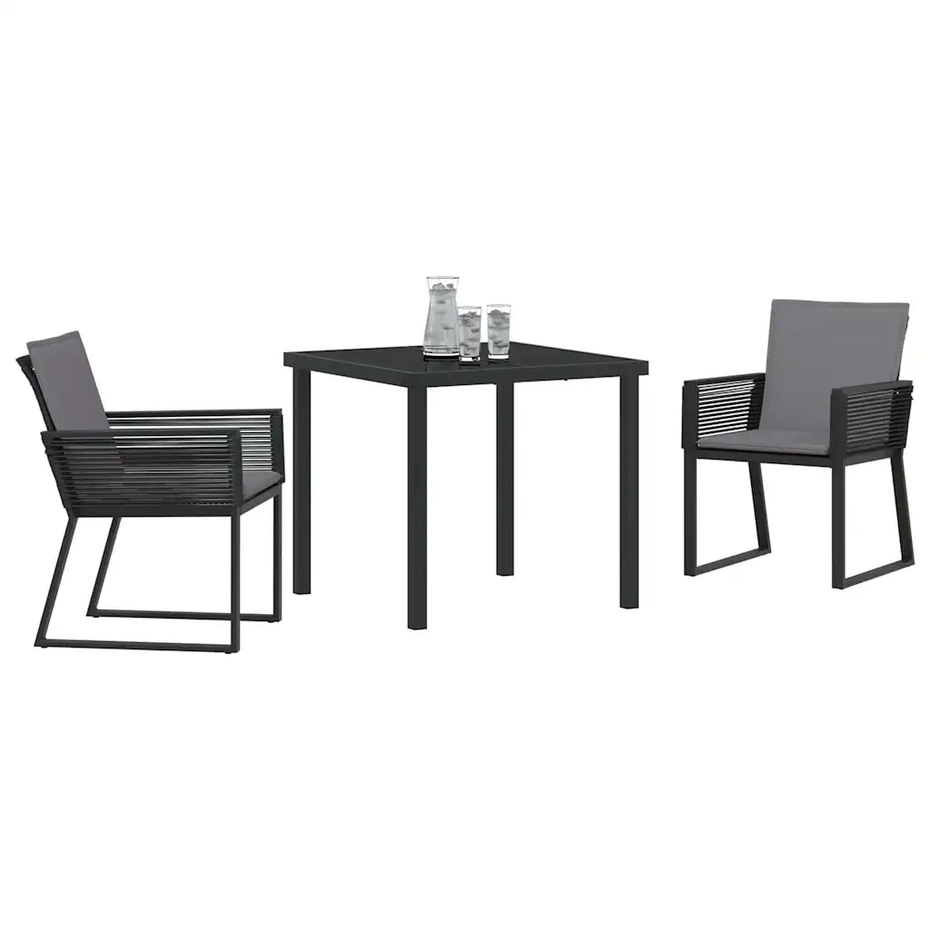 Set da Pranzo per Giardino 3 pcs Nero 3379317