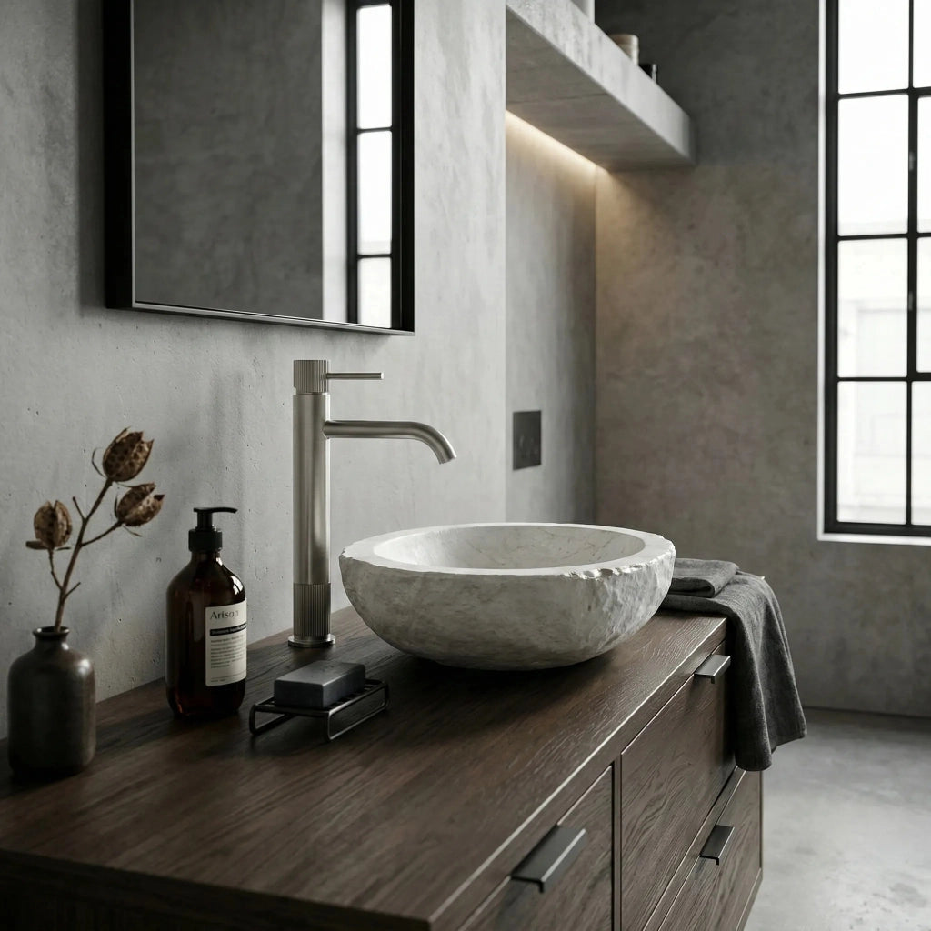 Rubinetto Da Bagno Rea Lungo Stripe Brush Nickel