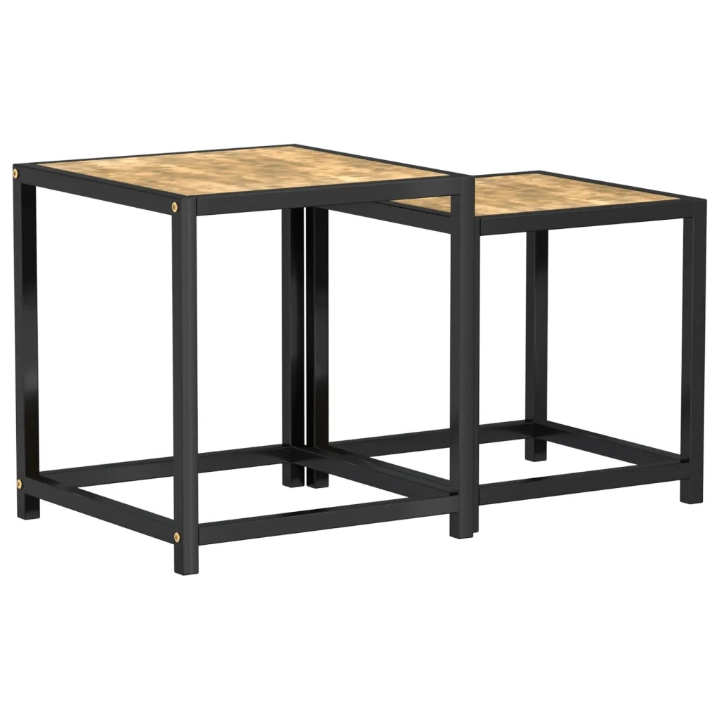 Tavolini 2 pz in MDF Neri e Gialli cod mxl 7141