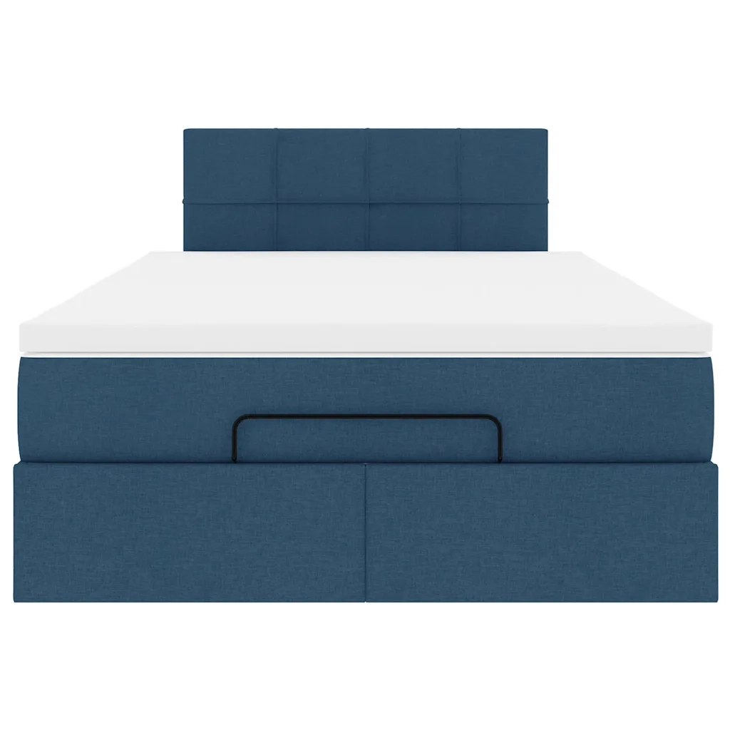 Pouf Letto con Materasso e LED Blu 120x190cm in Tessuto 3312297