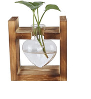 Terrario a forma di fiore - Vaso di vetro borosilicato - Stantuffo in legno standard - Piante in coltura idrica - Decorazione per ufficio - Bicchieri in vetro da 1/2/3 litri
