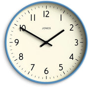 Cassa orologio per studio | Ora moderna rotonda | 30 cm | Blu medio | Numeri facilmente leggibili | Design versatile per cucina, salotto o ufficio